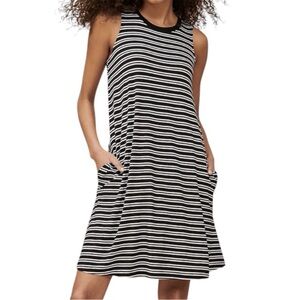 TIME AND TRU Sleeveless Black & White Striped Tank Dress